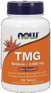 TMG, Trimethylglycine (1,000 mg 100 Tabs) NOW Foods